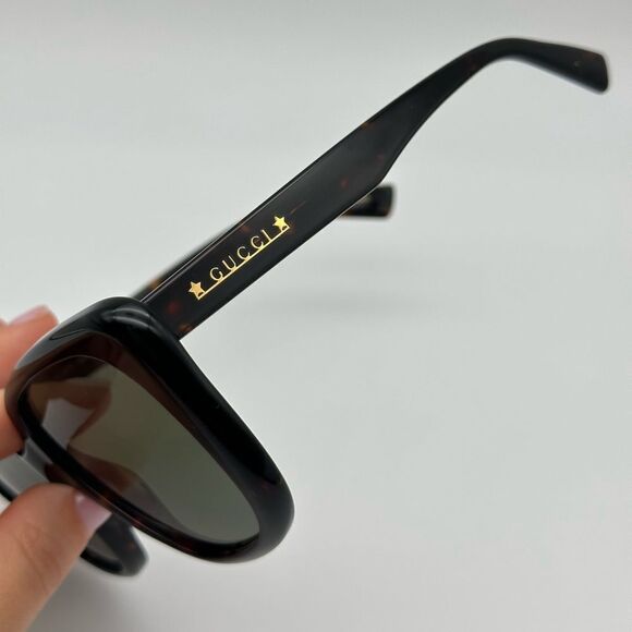 BRAND NEW GUCCI GG1169S 003 Havana/Green Women Sunglasses - Picture 3 of 12